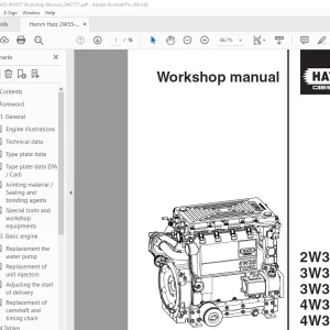 Hamm Hatz Diesel 2W35 3W35 3W35T 4W35 4W35T Workshop Manual PDF