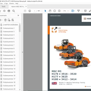 Hamm MSC M3 H176 • 3516 - 3520 H177 • 3625 H180 • 3412 - 3414 Technical Manual PDF