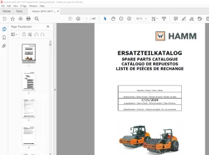 Hamm Roller 3410-3411 (H179) Parts Catalogue Manual 2020 - PDF DOWNLOAD
