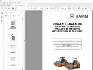 Hamm Roller 3410-3411 (H179) Parts Catalogue Manual 2021 - PDF DOWNLOAD