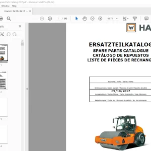 Hamm Roller 3410-3411 (H269) Parts Catalogue Manual - PDF DOWNLOAD