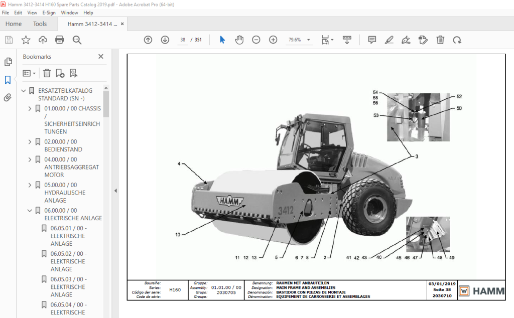 Hamm Roller 3412 - 3414 (H160) Parts Catalogue Manual - PDF DOWNLOAD ...