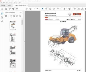 Hamm Roller 3412 – 3625 HT Vibrator Repair Manual - PDF DOWNLOAD
