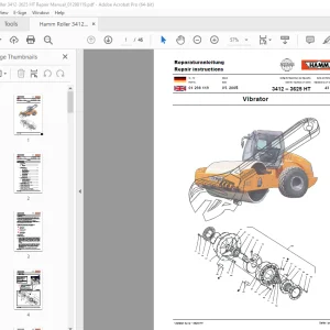 Hamm Roller 3412 – 3625 HT Vibrator Repair Manual - PDF DOWNLOAD