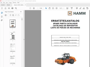 Hamm Roller 3516-3520 (H176) Parts Catalogue Manual - PDF DOWNLOAD