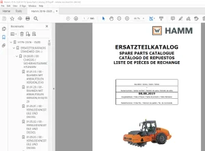 Hamm Roller 3516-3520 (H176) Parts Catalogue Manual 2019 - PDF DOWNLOAD