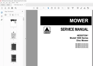 Hesston EU Hay Equipment 1000 SERIES DISC MOWER  SERVICE MANUAL