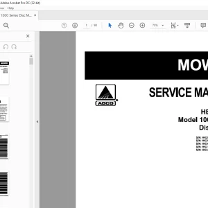 Hesston EU Hay Equipment 1000 SERIES DISC MOWER  SERVICE MANUAL