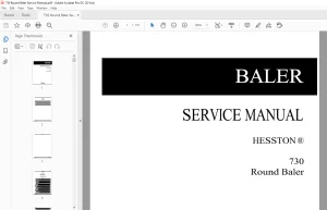 Hesston EU Hay Equipment 730 ROUND BALER SERVICE MANUAL - PDF DOWNLOAD