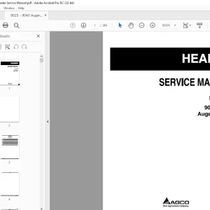 Hesston EU Hay Equipment 9025  9040 AUGER HEADER SERVICE MANUAL