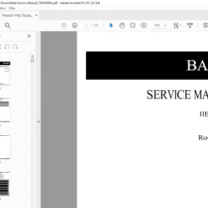 Hesston Hay Equipment 730 Round Baler Service Manual_79034280A