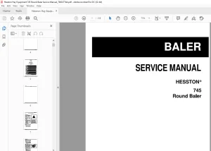Hesston 745 Round Baler Service Manual 79033774A PDF