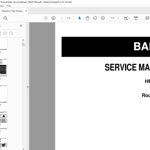 Hesston 745 Round Baler Service Manual 79033774A PDF