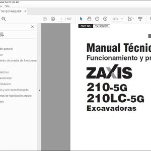Hitachi ZAXIS 210-5G 210LC-5G Excavadoras Manual Técnico PDF