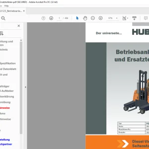Hubtex Forklift DQ 50 Betriebsanleitung_und_Ersatzteillisten Manual 63123