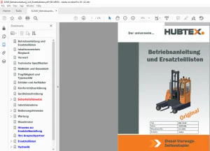Hubtex Forklift DQ30D Betriebsanleitung_und_Ersatzteillisten Manual 62580