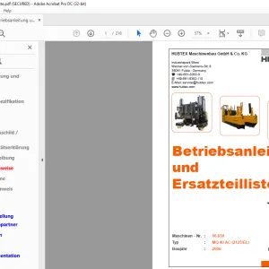 Hubtex Forklift DQ40 AC Betriebsanleitung und Ersatzteilliste Manual 60638