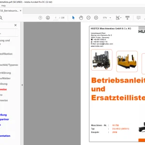 Hubtex Forklift DQ40-D Betriebsanleitung und Ersatzteilliste Manual 60756