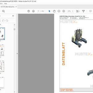 Hubtex Forklift DQ40D Betriebsanleitung und Ersatzteilliste Manual 60759