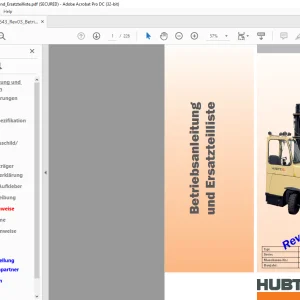 Hubtex Forklift DQ45G Betriebsanleitung und Ersatzteilliste Manual 61643