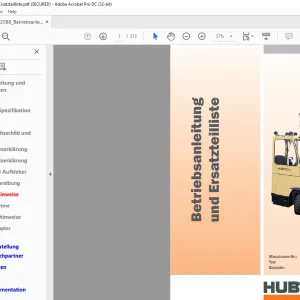 Hubtex Forklift DQ45G Betriebsanleitung_und_Ersatzteilliste Manual 62088