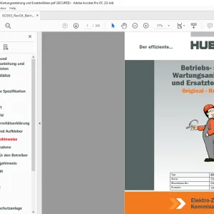 Hubtex Forklift EZK 30 AC Betriebs und Wartungsanleitung Ersatzteillisten Manual 60365