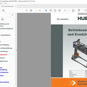Hubtex Forklift EZK80 Betriebsanleitung_und_Ersatzteillisten Manual 63076