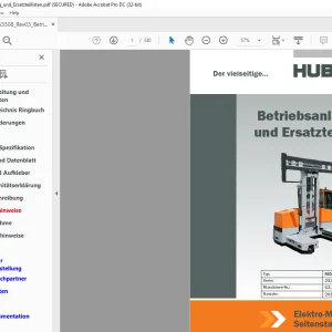 Hubtex Forklift MD 30 Betriebsanleitung_und_Ersatzteillisten Manual 63308