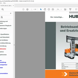 Hubtex Forklift MD 30 Betriebsanleitung_und_Ersatzteillisten Manual 63309