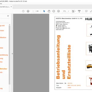 Hubtex Forklift MD 35 EL/AC Betriebsanleitung und Ersatzteilliste Manual