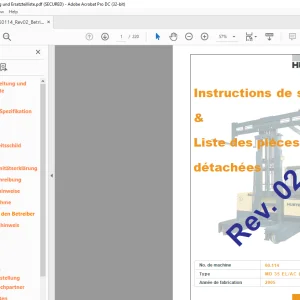 Hubtex Forklift MD 35 ELAC Instructions de service & Liste des piéces détachées