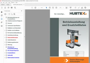Hubtex Forklift MD 50 Betriebsanleitung_und_Ersatzteillisten Manual