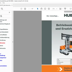Hubtex Forklift MD 50 Betriebsanleitung_und_Ersatzteillisten Manual