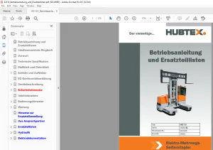 Hubtex Forklift MD 50 Betriebsanleitung_und_Ersatzteillisten Manual 63133