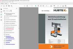 Hubtex Forklift MD 50 Betriebsanleitung_und_Ersatzteillisten Manual 63243