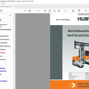 Hubtex Forklift MD 50 Betriebsanleitung_und_Ersatzteillisten Manual 63518