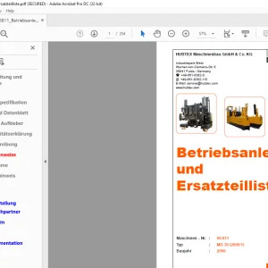 Hubtex Forklift MD30 Betriebsanleitung und Ersatzteilliste Manual 60811