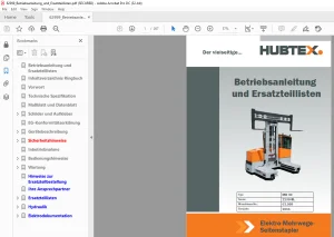 Hubtex Forklift MD30 Betriebsanleitung_und_Ersatzteillisten Manual