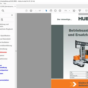 Hubtex Forklift MD30 Betriebsanleitung_und_Ersatzteillisten Manual