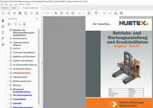 Hubtex Forklift MD30 Betriebsanleitung_und_Ersatzteillisten Manual 62618