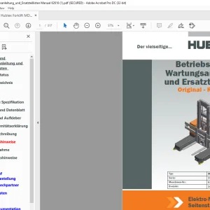 Hubtex Forklift MD30 Betriebsanleitung_und_Ersatzteillisten Manual 62618