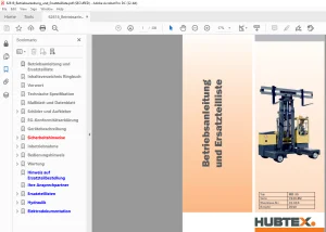 Hubtex Forklift MD30 Betriebsanleitung_und_Ersatzteillisten Manual 62618
