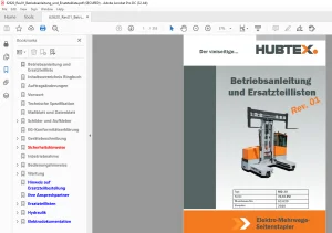 Operator's Manual & Parts List for Hubtex MD30 Forklift 62620