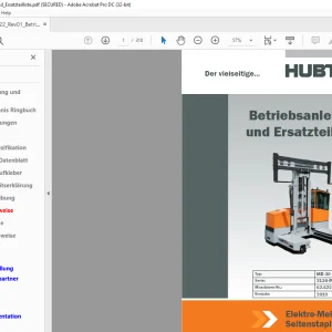 Hubtex Forklift MD30 Betriebsanleitung_und_Ersatzteillisten Manual 62622