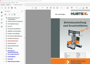 Hubtex Forklift MD30 Betriebsanleitung_und_Ersatzteillisten Manual 62999