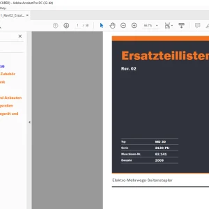 Hubtex Forklift MD30D Ersatzteillisten Manual 62141 - PDF DOWNLOAD
