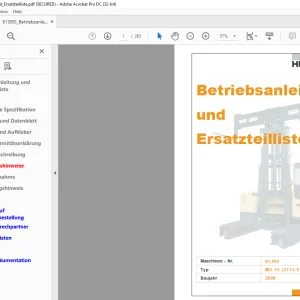 Hubtex Forklift MD55 Betriebsanleitung_und_Ersatzteilliste Manual 61890