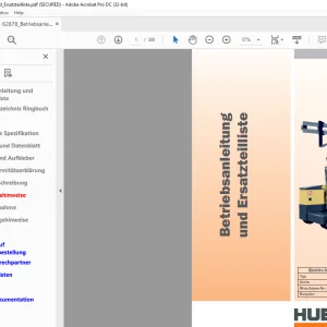 Hubtex Forklift MD55 Betriebsanleitung_und_Ersatzteillisten Manual 62878