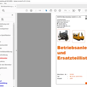 Hubtex Forklift ML25 AC Betriebsanleitung und Ersatzteilliste Manual 60509