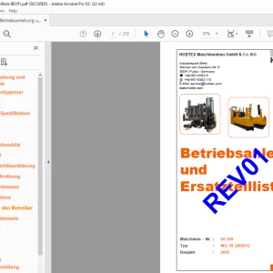 Hubtex Forklift MQ 50 Betriebsanleitung und Ersatzteilliste Manual 60258